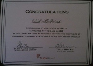 Clickbank Premier Vendor 2011